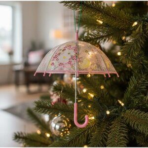 Hand-painted glass decorative umbrella parasol ornament PariseVetro Italy